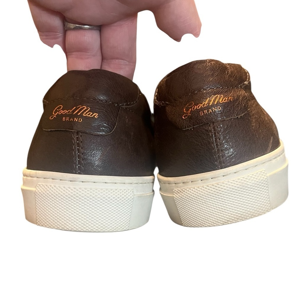 Good Man Brand edge low top lace up sneaker in brown leather Made in Italy - Picture 5 of 12